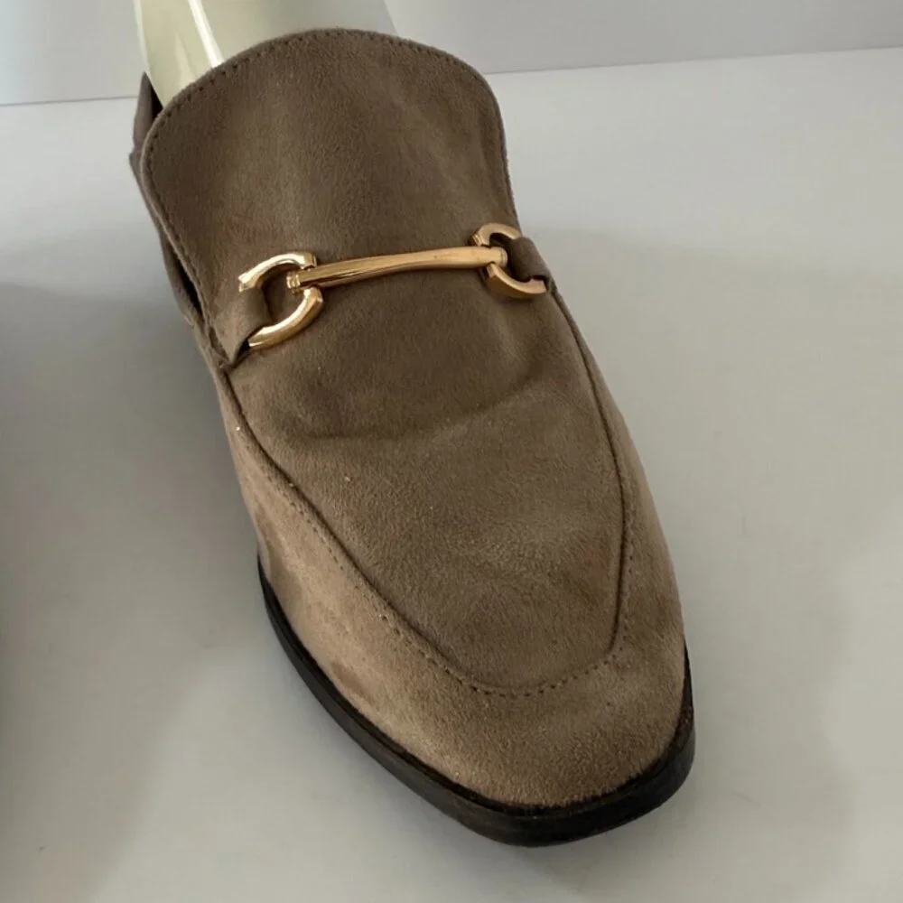 VINTAGE HAVANA Taupe Beige Polly Suede Loafers